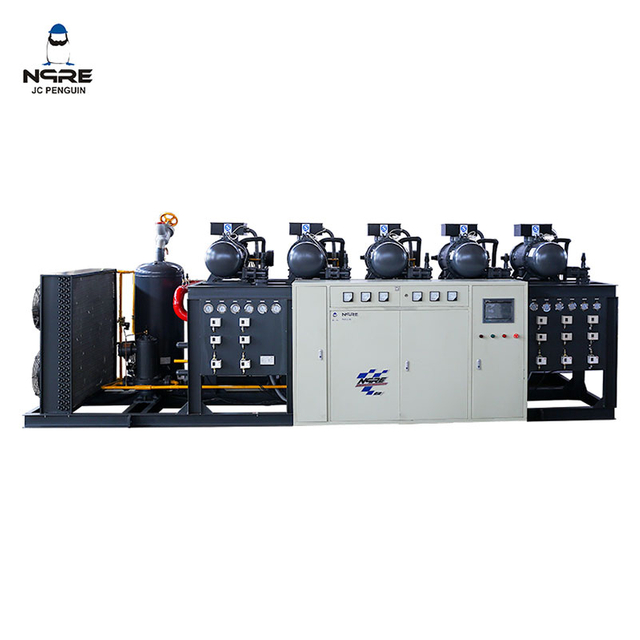 Large Capacity Refrigeration Equipment Five Parallel Screw Compressor Industrial Screw Condensing Unit