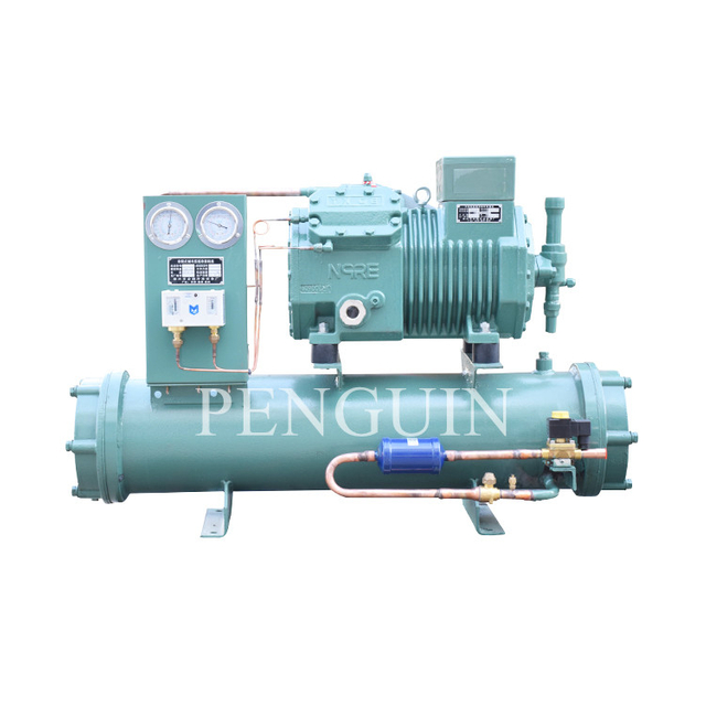 Low Temperature Food Cold Storage Cooling Refrigeration System Piston Compressor Water Cooled Unit
