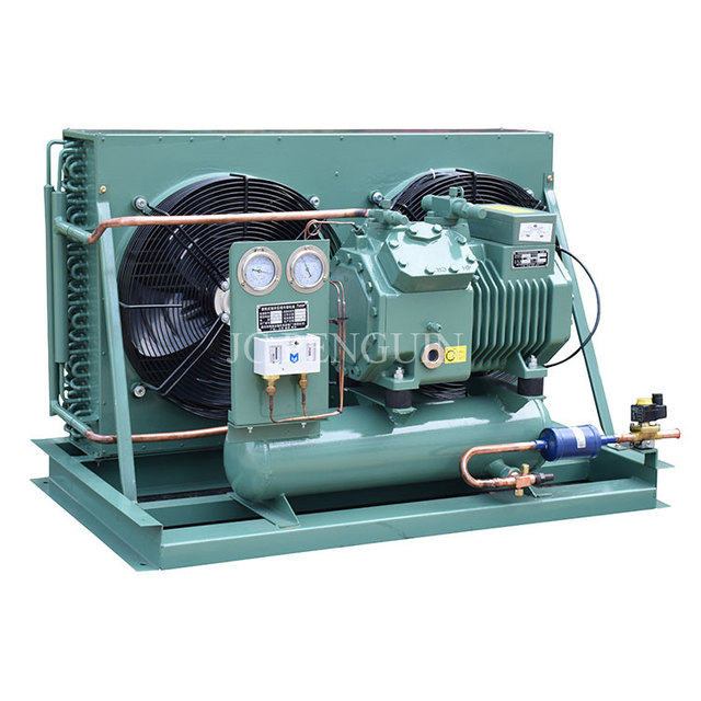 6.5HP 4CC6.2 4CES6(Y) Air Cold Refrigeration Compressor Unit With Tube Fin For Fish Vegetables Meet Frozen