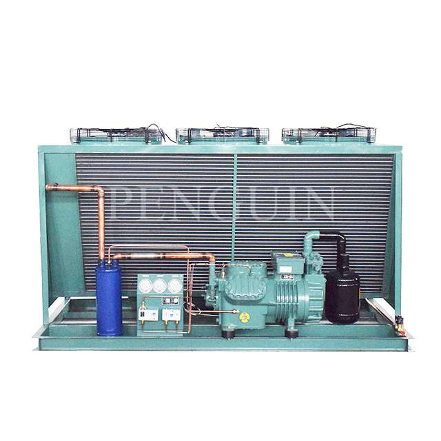 15HP 20HP 25HP 30HP 35HP 40HP 50HP V Type Reciprocating Compressor Condensing Unit With 3 Fans