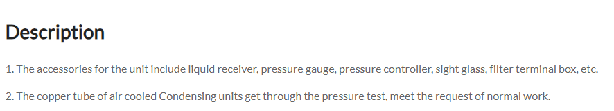 V-Type Reciprocating Compressor Condensing Unit structural overview